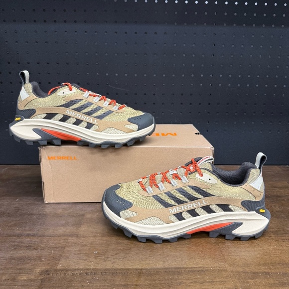 New W/ Box! Men's Merrell Moab Speed 2 Coyote Tan Moderate Hiking Trail Sneakers - Picture 1 of 5